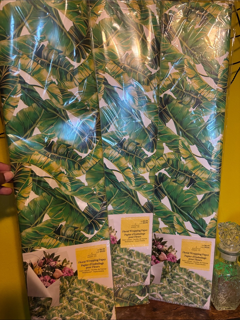 Ashland Green Tropical Leaf Gift Wrap